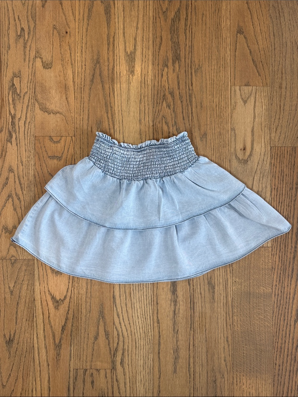 RSQ Tilly's Girls Light Blue Tiered Smocked Ruffle Skirt Size Large 12/14